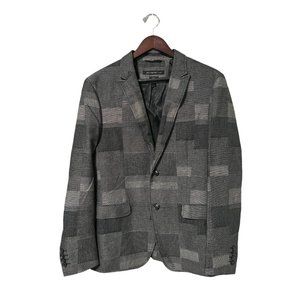 John Varvatos Luxe Blazer - Size 40R - Patchwork in Gray